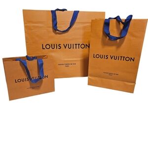 Louis Vuitton XL  / Tall / Small Paper Shopping / Gift Bags Bundle (3 Bags)